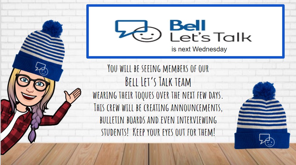 Worsley, watch for members of the Bell Let’s Talk team. 
#BellLetsTalk