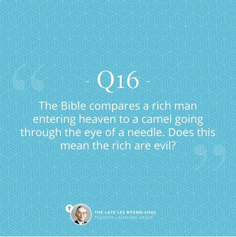jessica65jessi's tweet photo. [Shincheonji WiseQnA] The Bible compares a rich man entering heaven to a camel going through the eye of a needle. Does this mean the rich are evil? https://t.co/nKSnlWHzSp 
#Bibleknowledge
#theCityofTruth_ShincheonjiChurch
#Shincheonji
#ShincheonjiChurch
#ReasonToKnowBible
#Bible https://t.co/FNMIjzIbUG