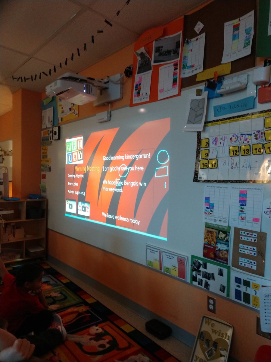 NaturallyKinder's tweet photo. #wearyourstripes even in the classroom! @ReadingCSD sending positive vibes to our @Bengals https://t.co/eCsizgynRW