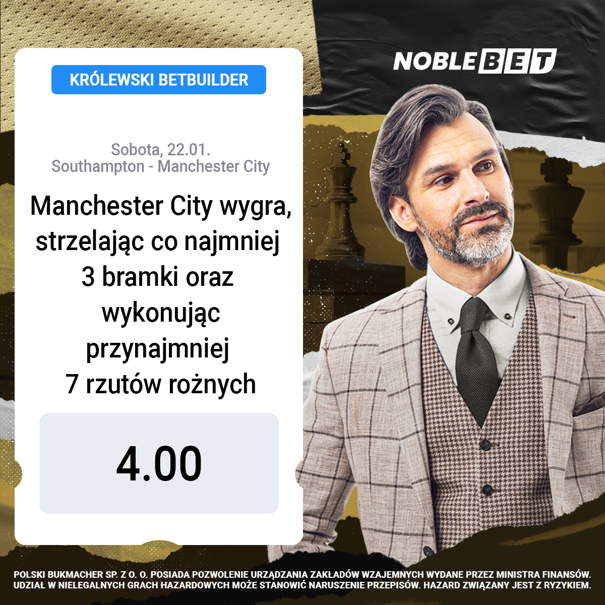 Noblebetpl's tweet photo. W dzisiejszej kombinacji bez marży #KrólewskiBetbuilder👑⚙ mecz #JejWysokość Premier League! ⚽
ℹ W zakładce #Betbuilder⚙ oraz #PlayerBets✅ natomiast możesz układać własne, szczegółowe typy meczowe!
Oferta:
▶ https://t.co/GynCS2sy4F
▶ https://t.co/G7xvm29DVL https://t.co/nzLR9cQyJI