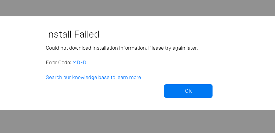 Installer failed