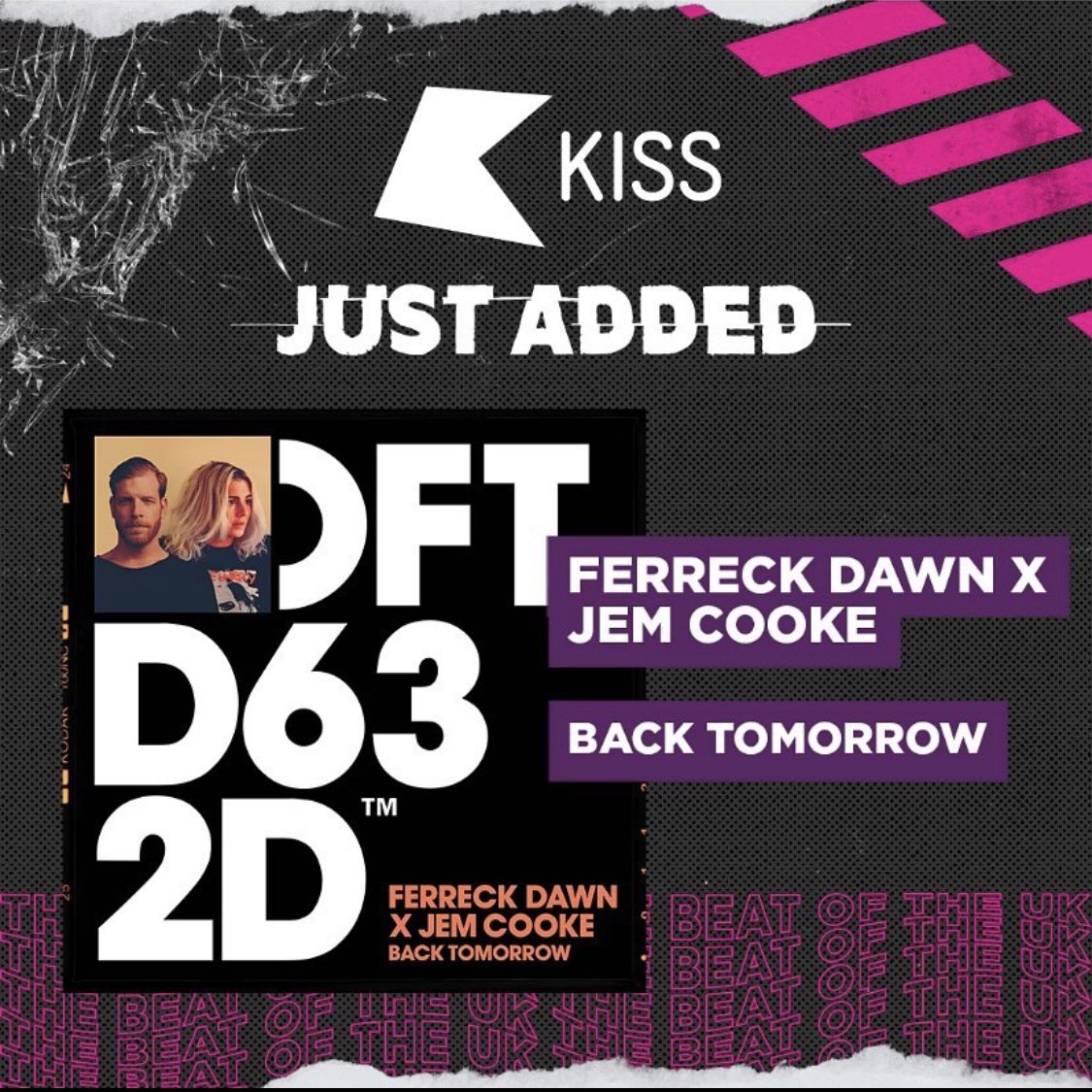 Big thanks to @KissFMUK for adding ‘Back Tomorrow’ together with @JemCooke to the playlist 😁🙏 @DefectedRecords