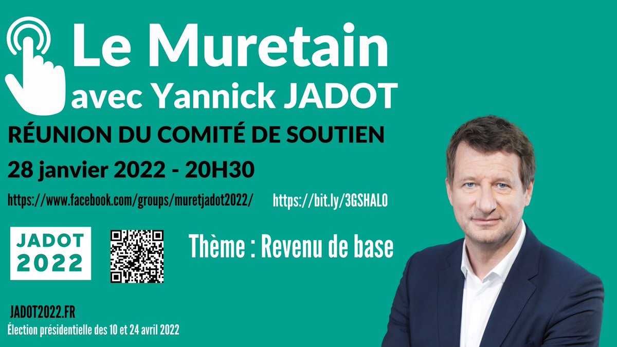 valadechristian's tweet photo. Revenu de base - Présentation de François NICOLAS du #MFRB
@mingata
28 janvier 2022 à 20h30 https://t.co/eIuB1dyqb4
#lemuretain avec Yannick JADOT #jadot2022 @valadechristian @eelv31so @yjadot https://t.co/BFTceaCIkT