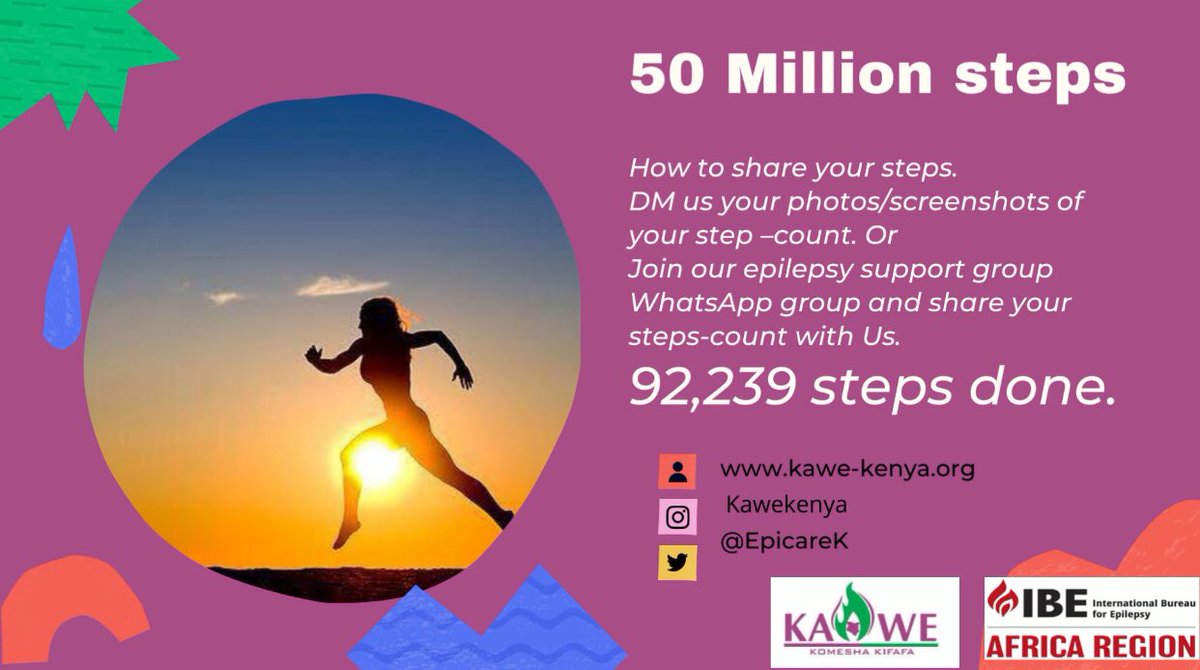 epilepsyKenya's tweet photo. #epilepsy affects 50 million people worldwide. Create  #EpilepsyAwareness  by counting your steps and sharing with Us in preparation to #epilepsyday on 14th February. https://t.co/DykCxQdBLs