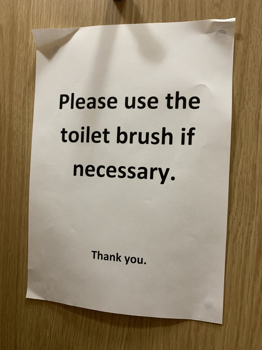 JenBartram's tweet photo. A helpful if passive aggressive sign has appeared in the work loos today. https://t.co/Y1mvapILhP