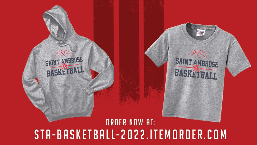 Looking for some Saint Ambrose Basketball Spirit Wear? Last day to order is THIS SUNDAY!

ORDER NOW: sta-basketball-2022.itemorder.com