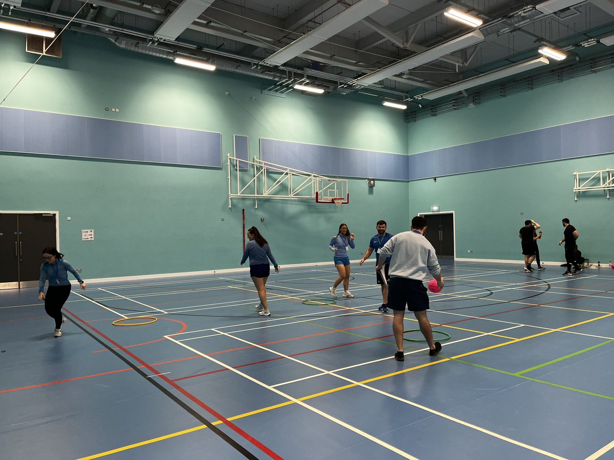 CaraLambPE's tweet photo. #StrathPGDE Sport education unit underway. In the pre-season, teams developed their own games & Hoopy is our new game. Modified rules, roles allocated, warm-ups designed, tactical discussions began. Season starts on Tuesday! Who will be the season winners? #StrathSportEd2022 https://t.co/EAU9a3xndV