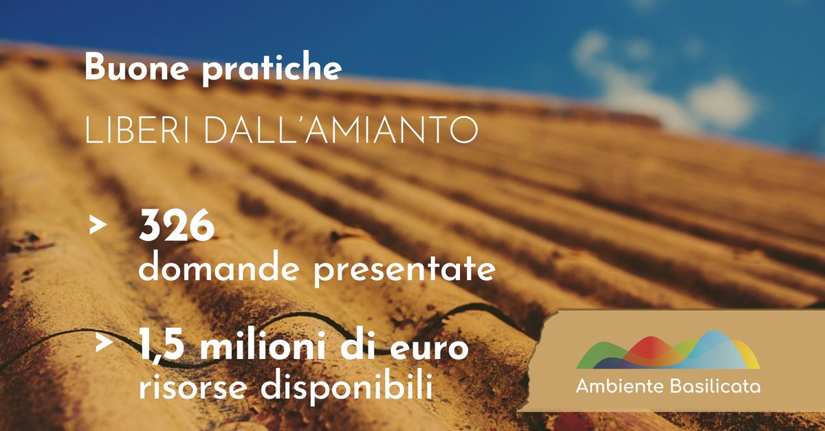 Sono 326 le domande di contributi presentate nell’ambito del Programma “Liberi dall’amianto”. Le risorse finanziarie disponibili ammontano a 1 milione e 500 mila euro.
Link - regione.basilicata.it/giunta/site/gi…
