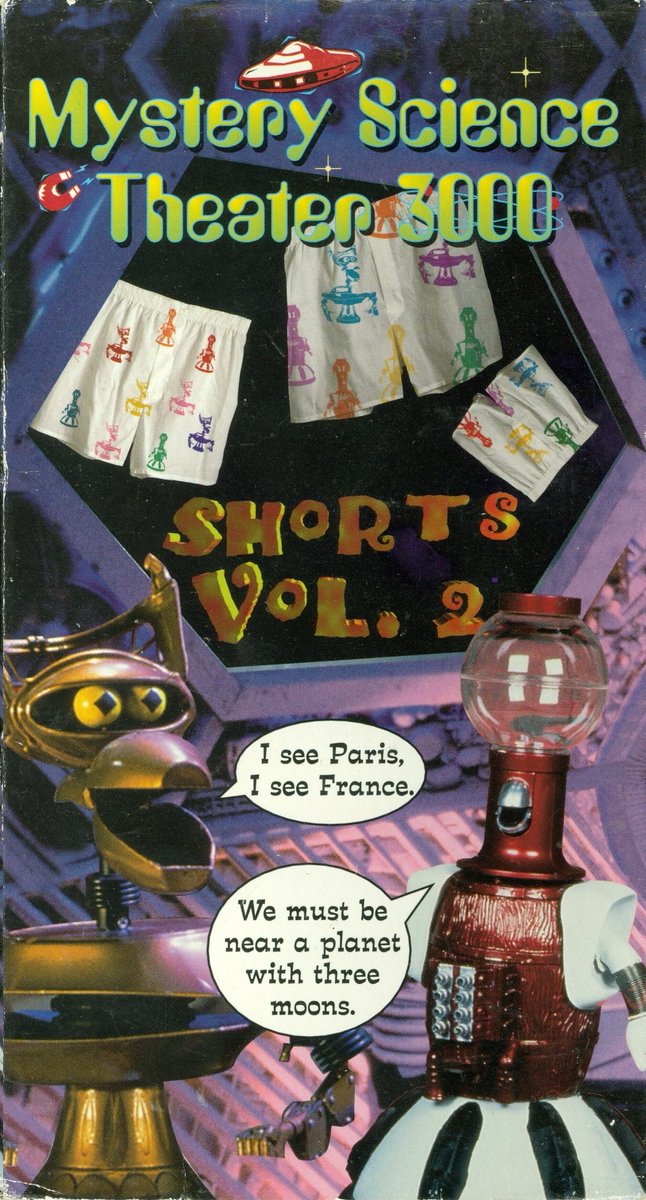 rhino_archive's tweet photo. Mystery Science Theater 3000: Shorts!, Volume 2/1999/Rhino Home Video

"Conceived in a gentler time, these six little flicks meant to set America's youth on a straight and narrow path take a wry turn as Mike, Tom Servo, and Crow..." https://t.co/9G02ehNBGI