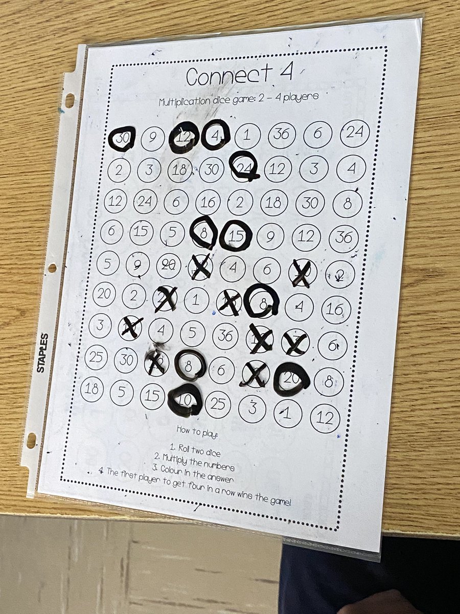 VicMartin33's tweet photo. Today’s math game is Multiplication Connect 4. We love this one! It is great for practicing our quick facts. @HolyFamilyWdstk #mathgamefriday https://t.co/gM3WcSkhMX
