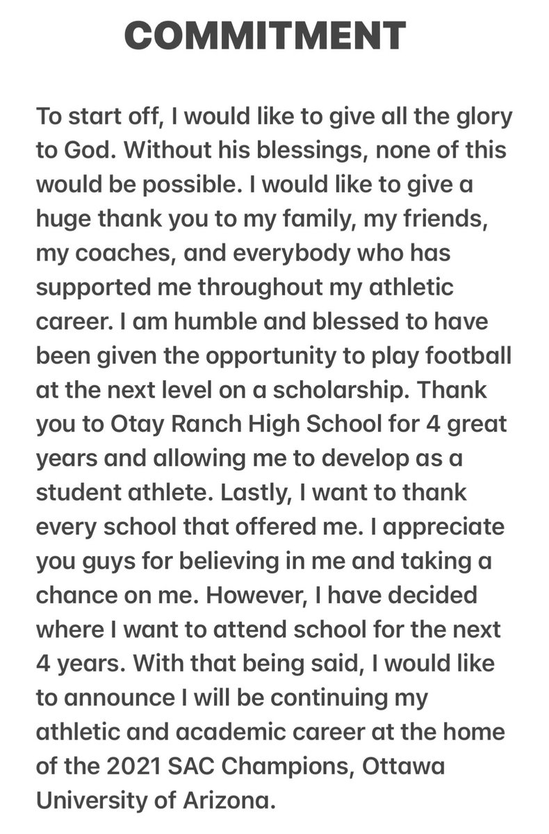 geauxmando's tweet photo. Committed 🐺🧡 @OUAZFootball 

@CoachVizcaya20 @Coach_Nesbitt @Jquinlan09 @Coach_Stebbins @CoachScottOUAZ @CoachD_Jordan @benhanks2 @CoachAngelOrtiz 

@Daygofootball @MBASports1 @SDFNLMagazine @sdfnllive @SanSpotlight @sdfootball @FertigBowe @KUSIPPR  @OtayRanchFB https://t.co/Qsrot4V9qT