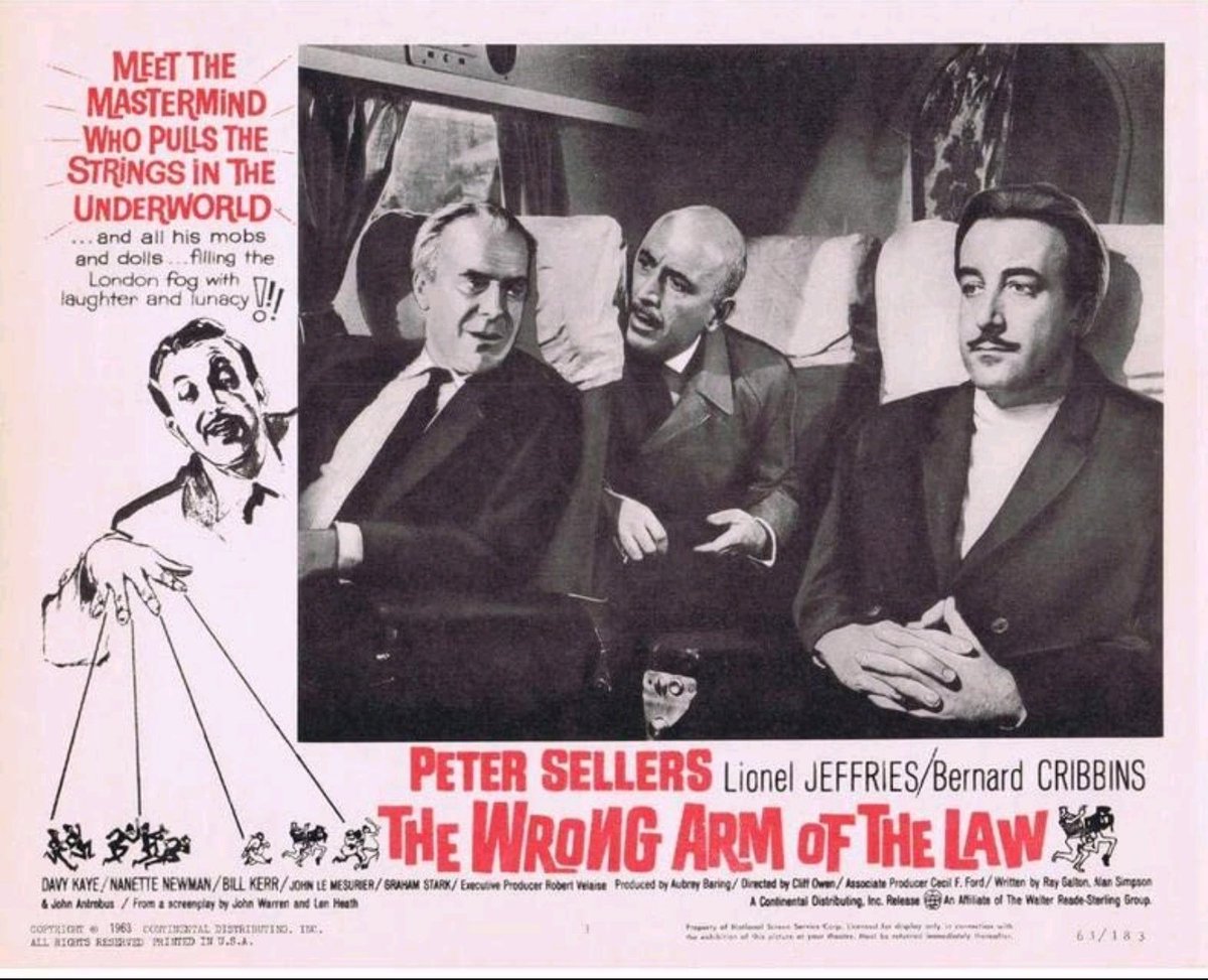 PeterFandom's tweet photo. #TheWrongArmOfTheLaw 1963
Dir. #CliffOwen
A brilliant crime caper. 👍😎
#PeterSellers #LionelJeffries #BernardCribbins #NanetteNewman #JohnLeMesurier #GrahamStark #TutteLemkov #DavyKaye #EdDevereaux https://t.co/JIULSVCMN8