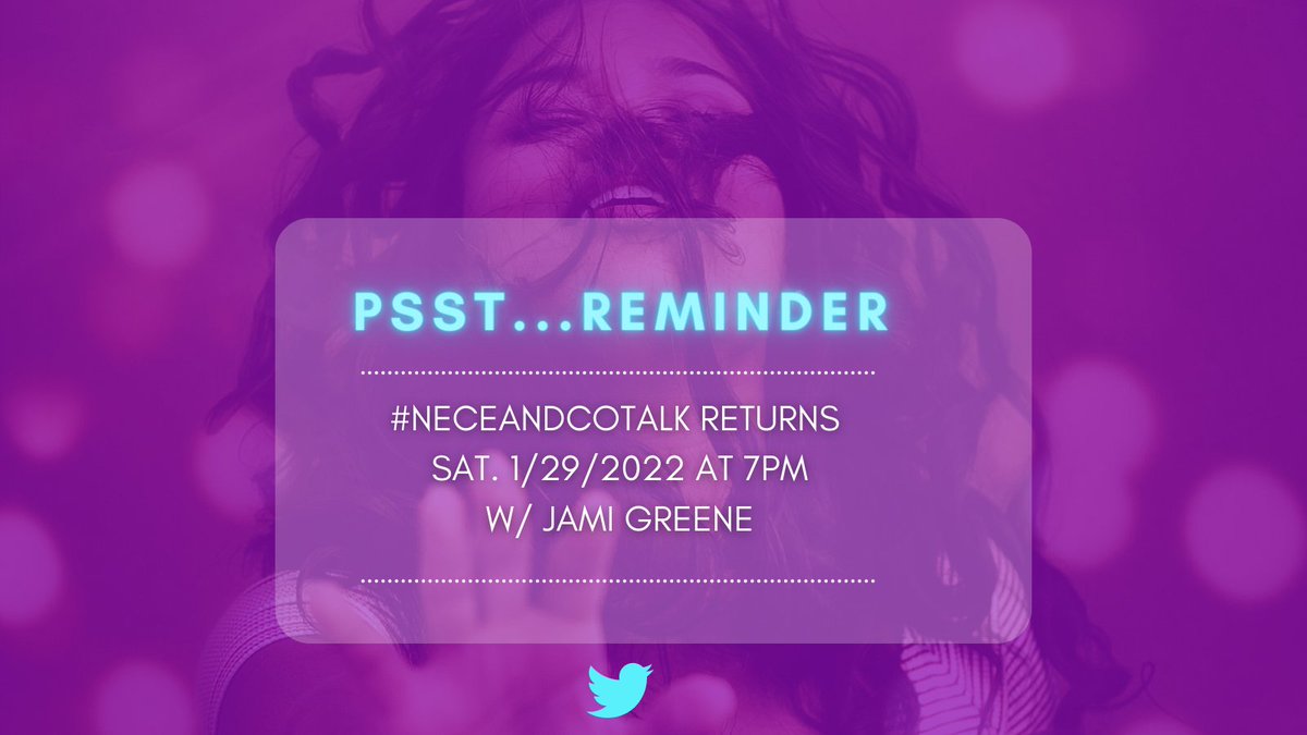 NeceandCompany's tweet photo. Be sure to join the podcast host of "Let's Talk DESTNE" and Imani Wisdom for an one-on-one #neceandcotalk chat, next Saturday, 1/29 at 7pm on Twitter -- and bring your questions. We love interactives chats.  @Imani_Wisdom 
#podcast #authorinterview https://t.co/zsO79QFLsz