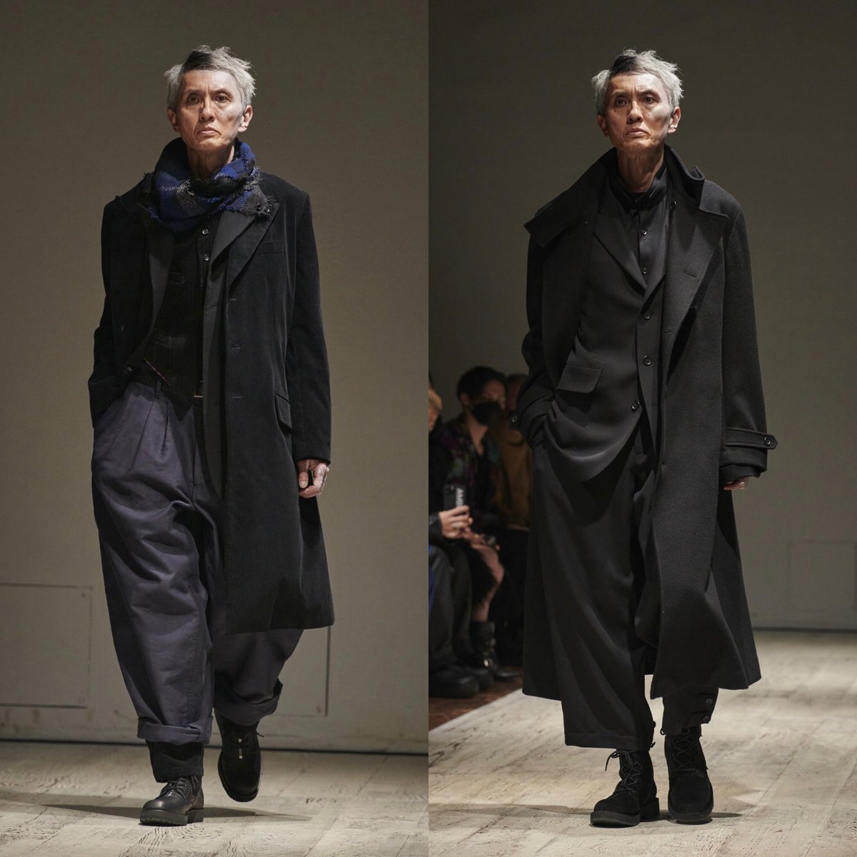 ヨウジヤマモトのランウェイを歩くイケオジたちの破壊力とてつもない Togetter