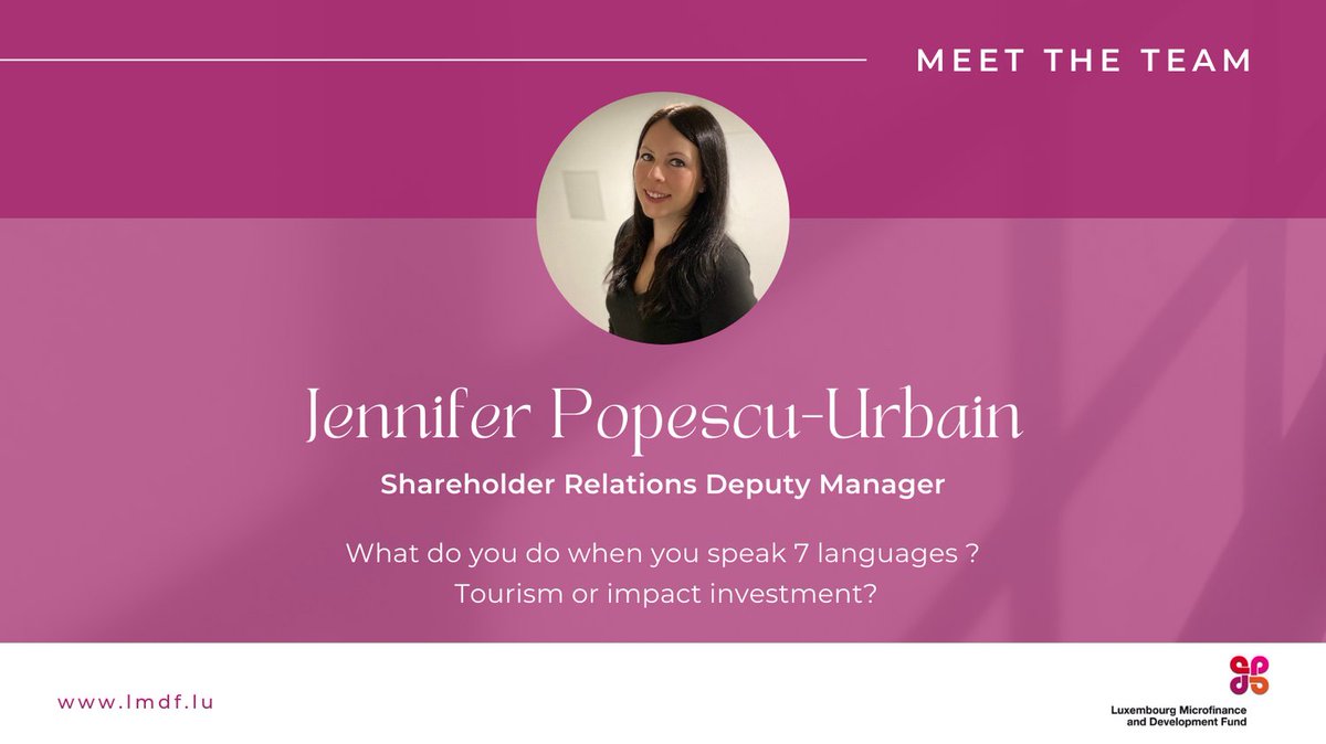 IforD_LMDF's tweet photo. 💁‍♀️ Meet our Team - Jenny and her Story.

What has been Jenny's journey towards impact investment? What is her role at LMDF? What does she like about her job .... read her story here: https://t.co/Q8OBb7Qi2G

#Team #facestonames😉👊🏻 https://t.co/KtlUwKLgvq