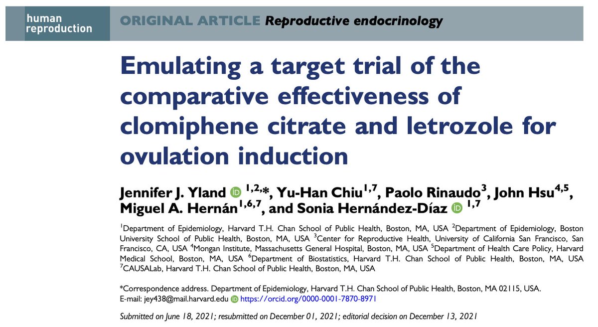 New findings on #pregnancy and #neonatal outcomes following treatment with clomid versus letrozole for ovulation induction:

A 🧵on our new study in Human Reproduction
1/5
academic.oup.com/humrep/advance…