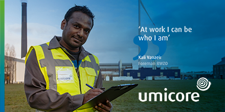 UmicoreGroup's tweet photo. “I was immediately welcomed at Umicore with open arms. At work I can be who I am." shares Kali Vanzeir. That's all what our #LetsGoForZero strategy is about: we want to close the gap – any gap. Find out more at: https://t.co/ywR8kvzBA5 https://t.co/X7R8z1AU6w