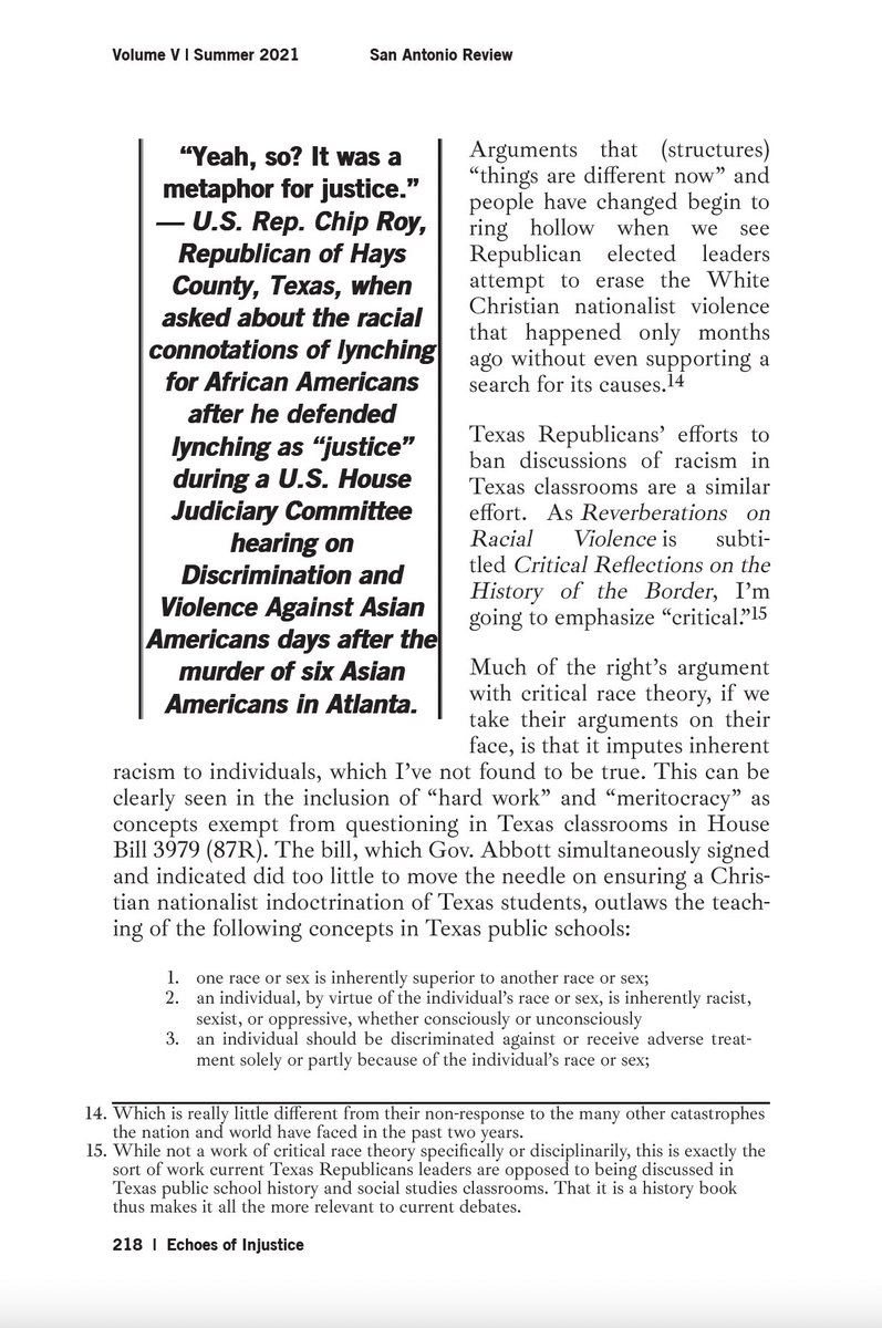 "We have to refuse to forget in order to recognize that the acts we abhor in the past still continue today . . . One way to start is by reading this collection."

—William O. Pate II on REVERBERATIONS OF RACIAL VIOLENCE for <a href="/SanAntoReview/">San Antonio Review</a> <a href="/Refusing2Forget/">Refusing to Forget</a>
