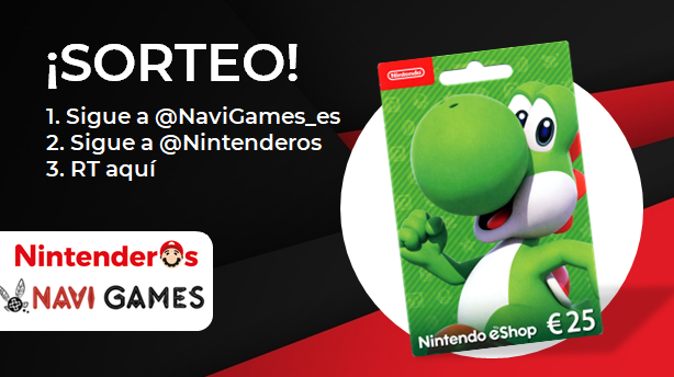 Nintenderos's tweet photo. ¡Sorteo de una tarjeta de 25€ para la Nintendo eShop!

1⃣ Sigue a @NaviGames_es
2⃣ Síguenos (@Nintenderos) 
3⃣ RT aquí

¡Suerte! - https://t.co/aeOvbLyf0D https://t.co/kSfz3j5MOd