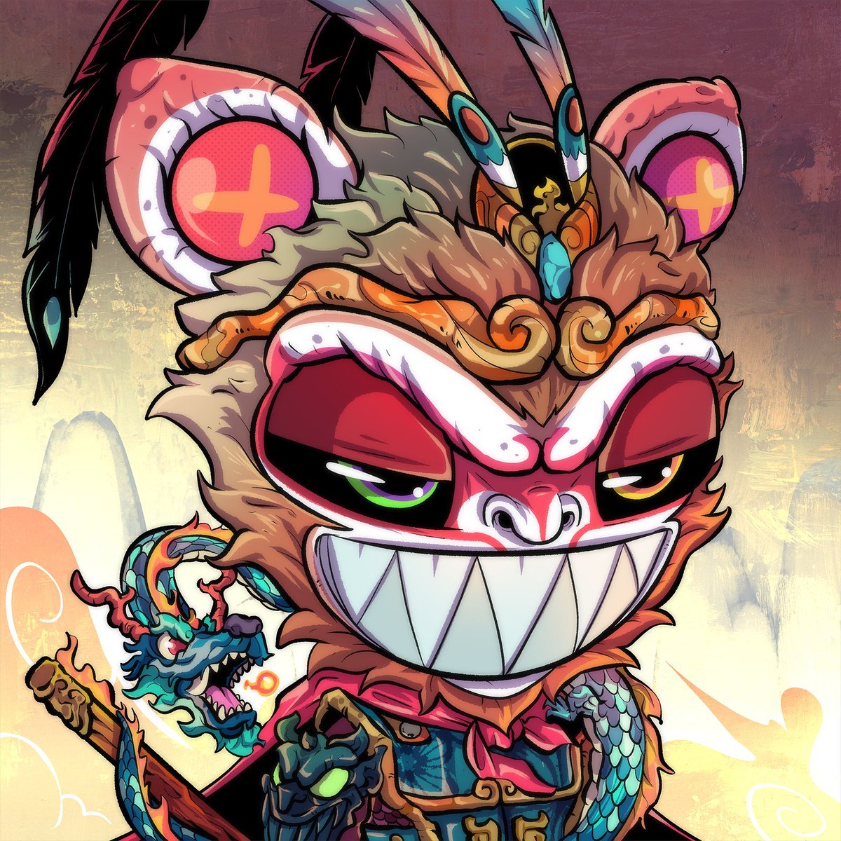 If you haven't gotten WLed for Karafuru yet, don't be sad! I'm giving away 10 WL spots!

🎉 To enter 🎉
1. Follow <a href="/evantan/">evantan</a> and @KarafuruNft
2. Like, RT, and tag 3 friends under this tweet
3. Send me good vibes so that I get the legendary Wukong pictured below 😁 (for extra luck)