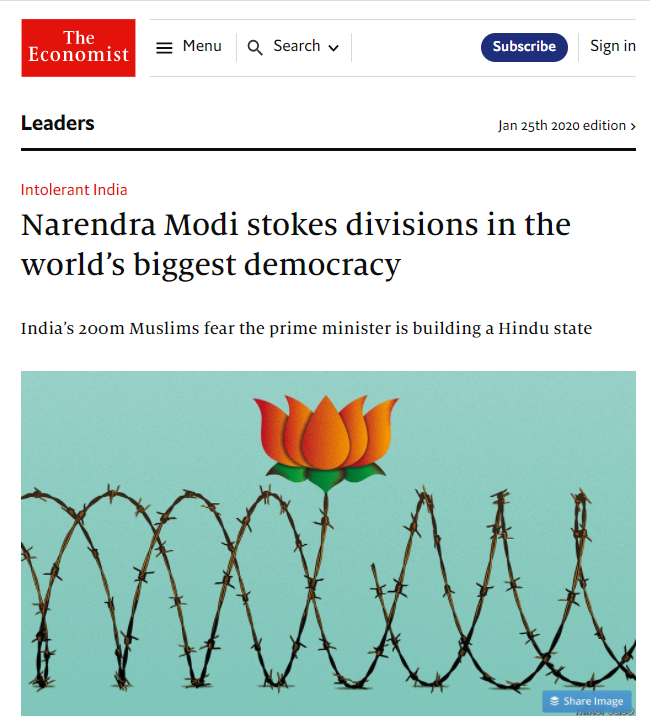 GorwayGlobal's tweet photo. Who is responsible for creating divisions within India and among Indians?
@TheEconomist is clear who the culprit is.
So also @TIME Magazine.
Now we learn from India's Min of I&B that it is in fact #Pakisrtan! https://t.co/bP1TQtlKBP