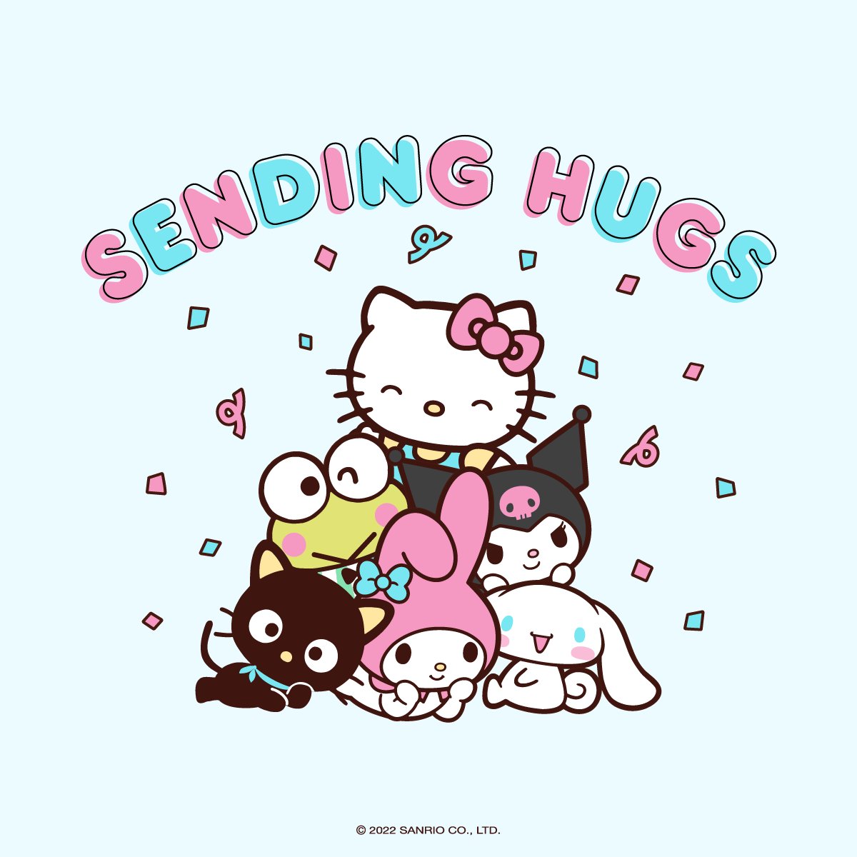 sanrio's tweet photo. Sending big hugs for #NationalHugDay 💞 https://t.co/SltKcBQ5xE