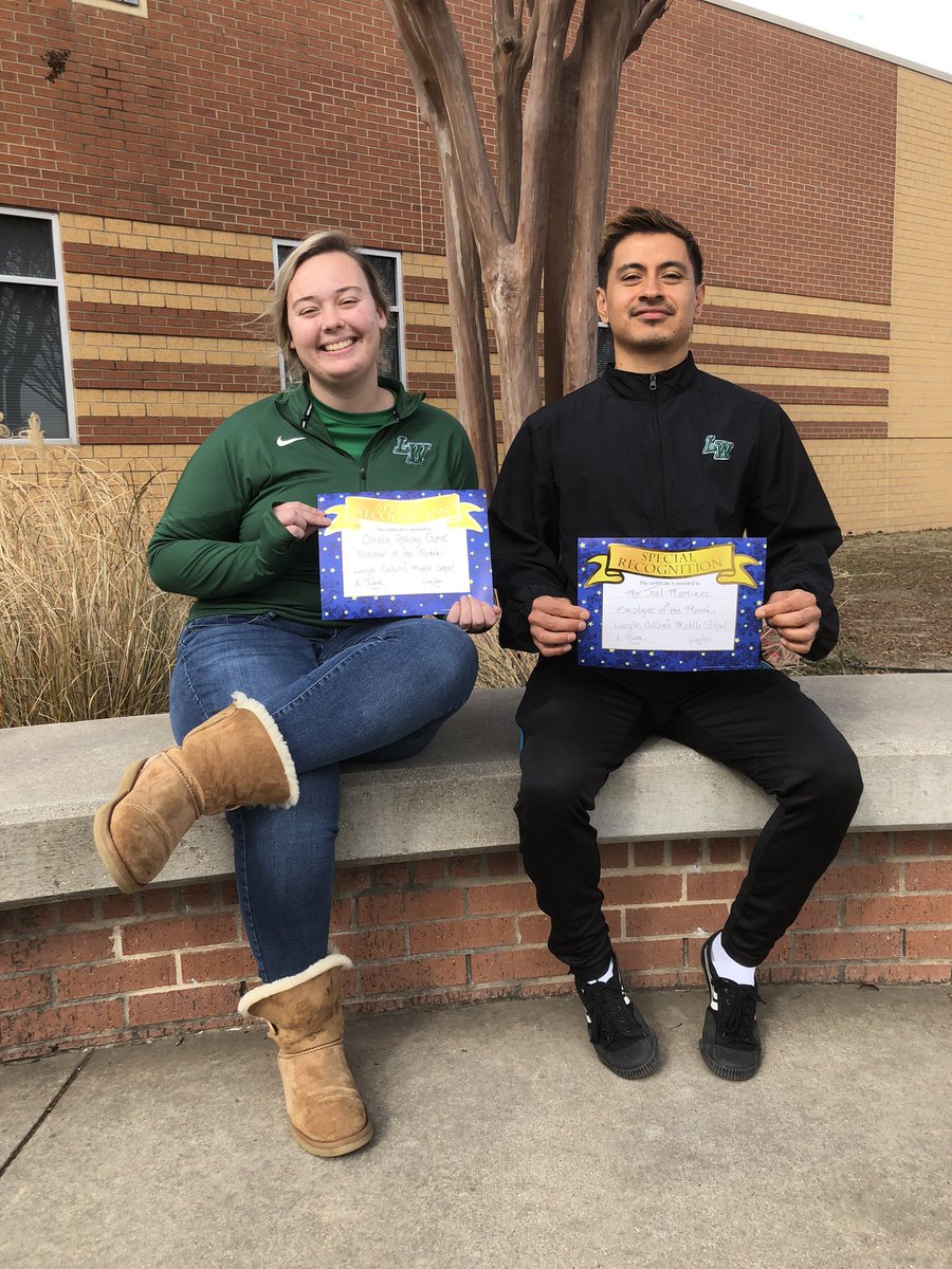 MsJulieDunn's tweet photo. Congratulations Teacher of the Month - Coach Ashley Garst!
Congratulations Employee of the Month - Mr. Joel Martinez!
We are so proud of each of you for Rising up and Being A Champion for our students and staff! #worthit #LCMSRiseup https://t.co/4XZUQiJv6T