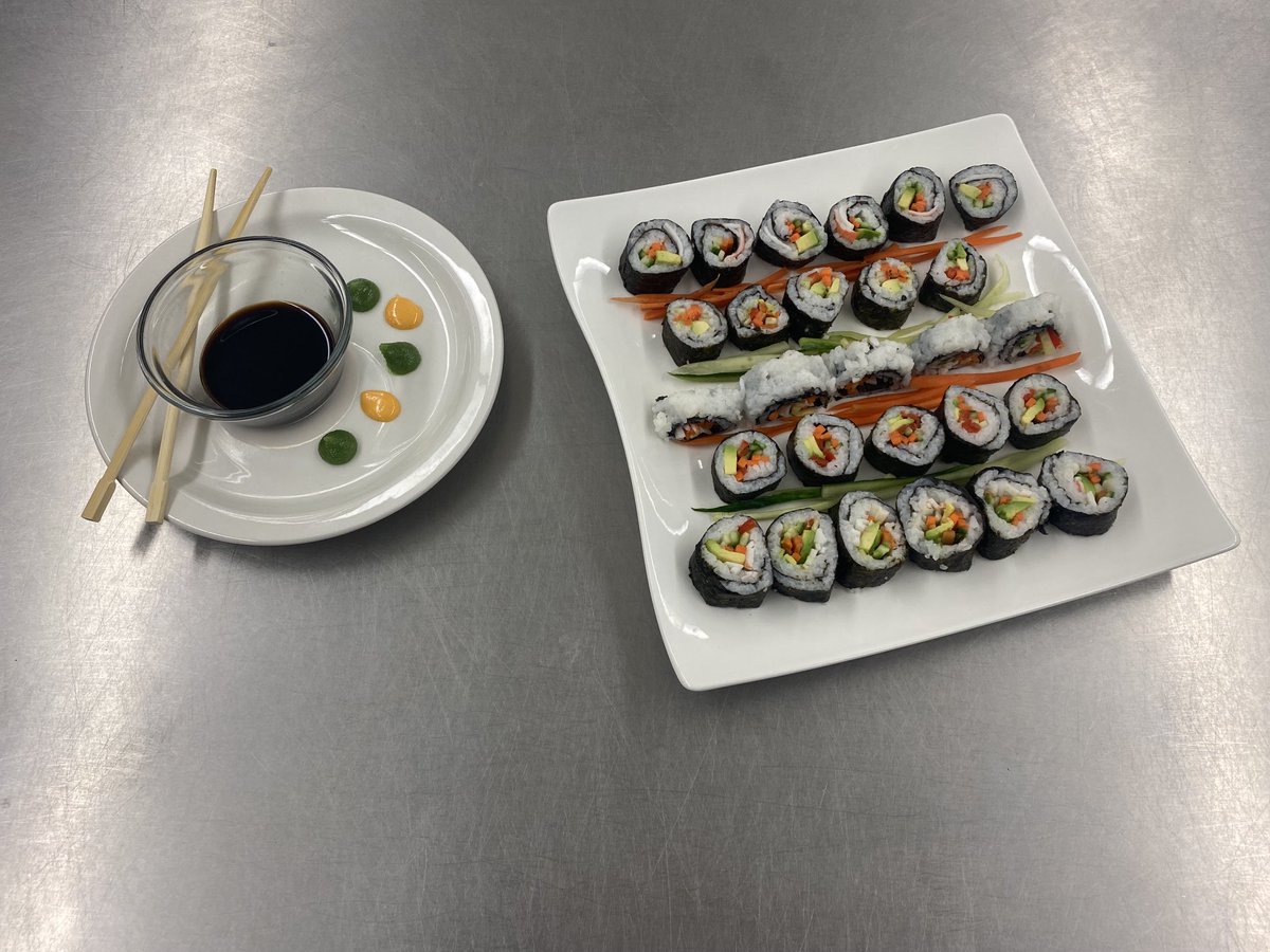 StPeterCSS's tweet photo. Grade Ten Hospitality and Tourism homemade Sushi challenge ⁦@PVNCCDSB⁩ #PVNCInspires #BeingCreative https://t.co/SKBvhffOwQ