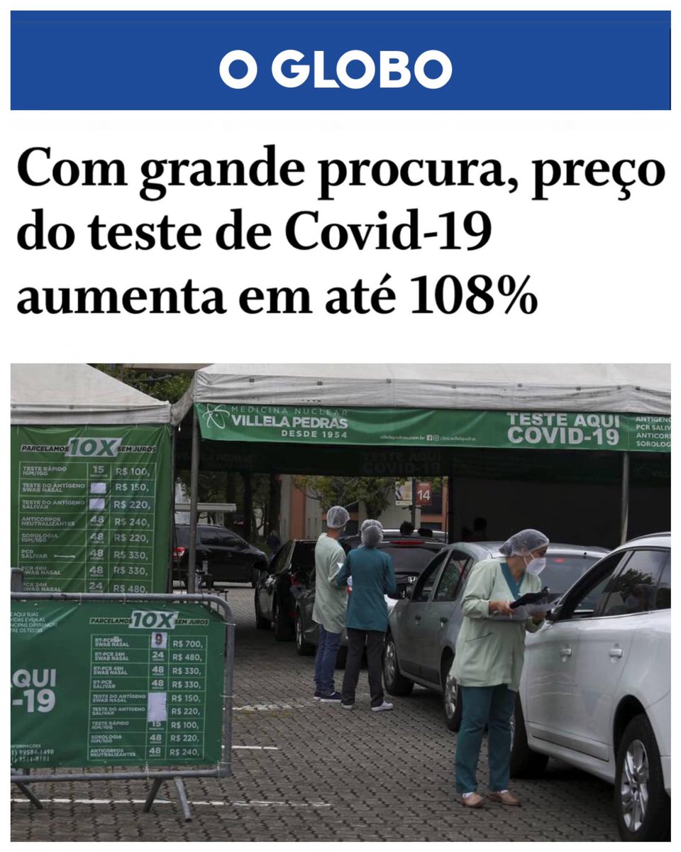 Lamentável! Com a explosão de casos da variante ômicron e o aumento na procura por testes de Covid-19 e influenza, laboratórios e farmácias estão aproveitando para aumentar os preços dos exames. No Rio de Janeiro, o Procon-RJ identificou aumento de até 108% no teste de covid em
