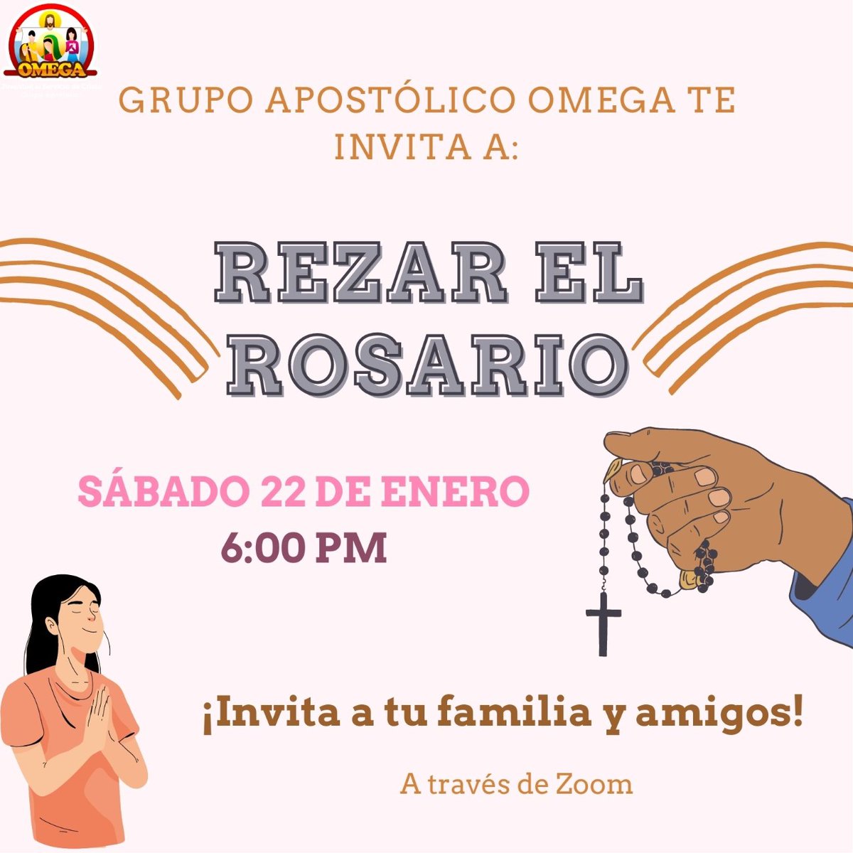 jovenesomega's tweet photo. El Grupo Apostólico Omega invita al público en general a asistir a nuestro Rosario Omega. 
Acompáñanos a rezar todos juntos el Santo Rosario 📿 🙏 través de Zoom. 

ID: 858 5113 6609 
Contraseña: 436132  

¡Abierto a todo público!

✨ ¡Juventud al Servicio de Cristo! ✨ https://t.co/EuOKyhjJOo