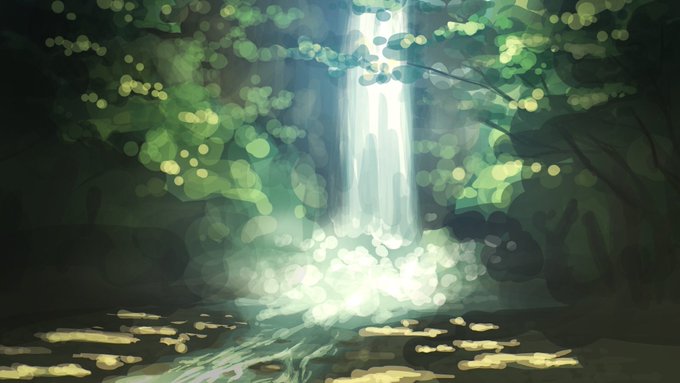 「forest waterfall」 illustration images(Latest)