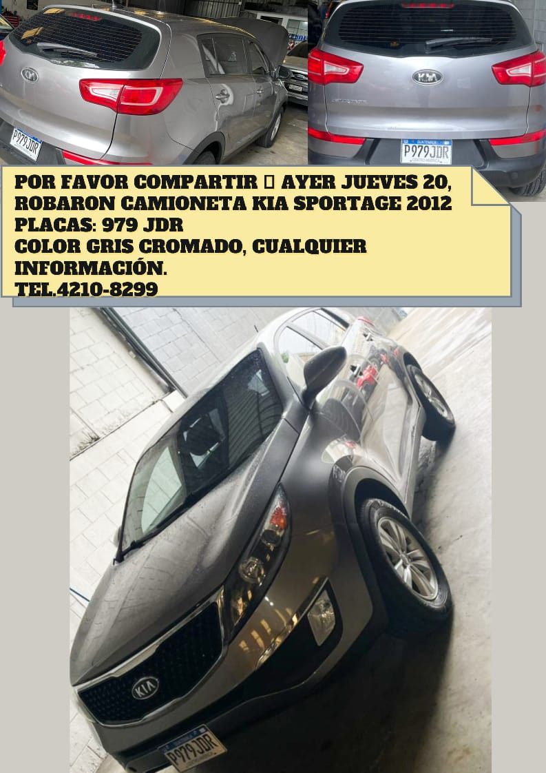 VasquezAbdel's tweet photo. #ServicioSocial

DENUNCIAN ROBO DE VEHÍCULO. Criminales robaron en zona 12 una camioneta Kia Sportage P-979JDR. Cualquier información a 110 @PNCdeGuatemala  @amilcarmontejo  @SantosDalia @DTransitoPNC @PMT_VILLANUEVA https://t.co/L9UkW2Qa0S