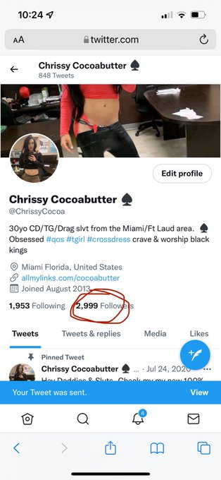 So. Close. One more until 3k. #tgirlsoftwitter #lgbt #lgbtq #pride #LGB #pridemiami https://t.co/Er6