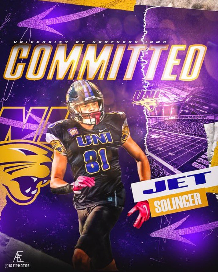 jet_solinger's tweet photo. I am blessed to announce that I will be attending the University of Northern Iowa to further my football and academic career. I want to thank God, along with my family, teammates, coaches, and friends along the way. Excited for the next chapter! #UNIFight https://t.co/uwuQbvnRZG