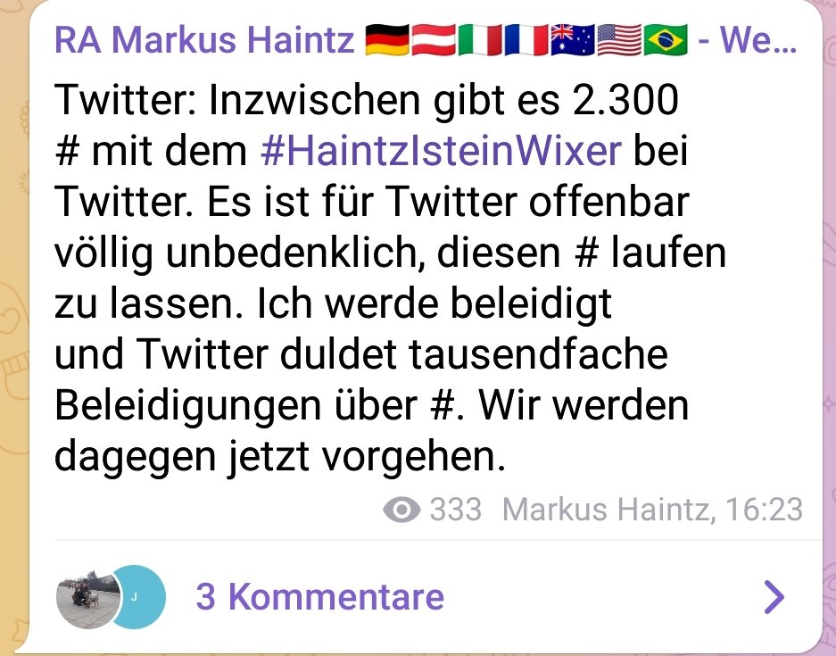 Baghi161's tweet image. #Haintzelmännchen 👇es gibt es 2301 Beiträge mit #HaintzIstEinWixer 😘