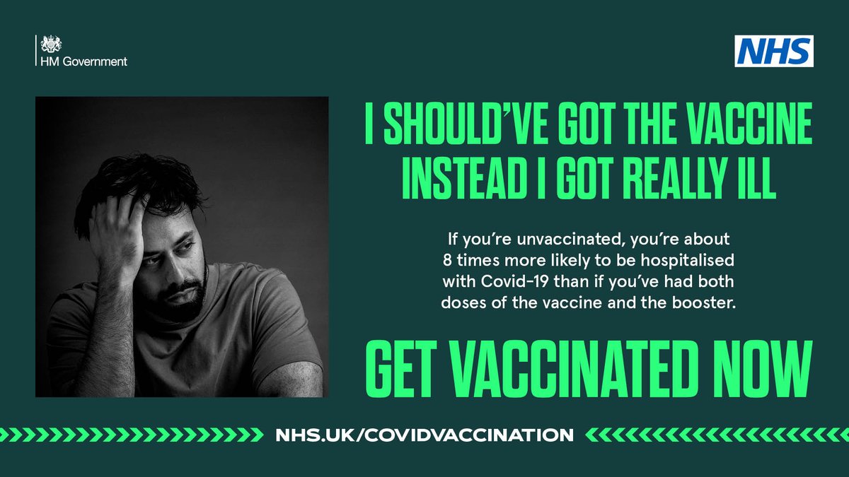 CDDFTNHS's tweet photo. If you’re unvaccinated, you’re about 8 times more likely to be hospitalised with Covid-19 than if you’ve had both doses of the vaccine and the booster.
Get vaccinated now. #COVID19 https://t.co/yacdCNjDBn