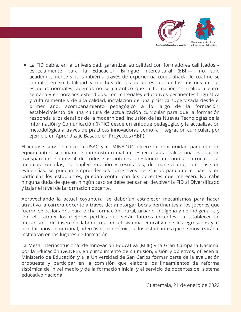 GCNPEGuate's tweet photo. 🍎📚 Los docentes son el pilar y los responsables de la calidad educativa. 

Por eso, es el momento de revisar la formación inicial docente, porque mejor educación, se puede, se debe. 

#EducaciónGT #GranCampaña https://t.co/Svz3K6vorK