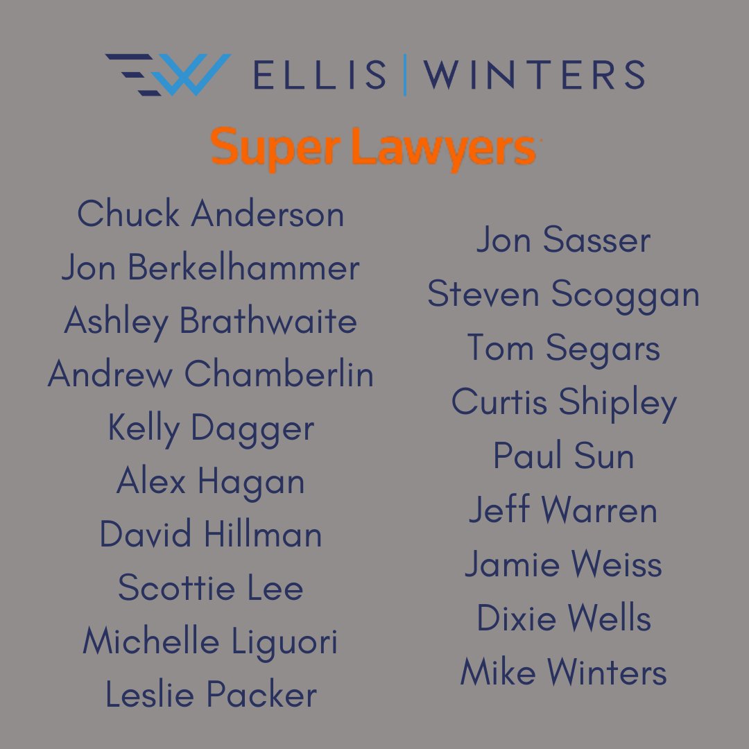 19 E&amp;W attorneys have been recognized as 2022 North Carolina <a href="/SuperLawyers/">Super Lawyers</a>. bit.ly/3GtmUsP