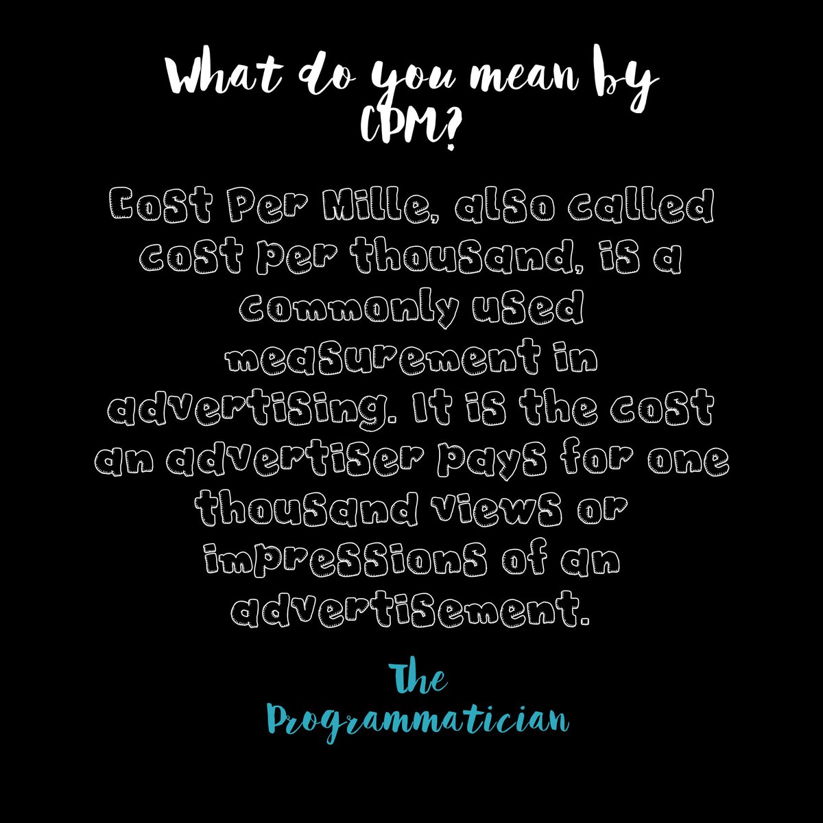 programmatics_'s tweet image. What do you mean by CPM?

#Digital #DigitalMarketingStrategy #digitalmarketingtips #words #learning #ad #advertise