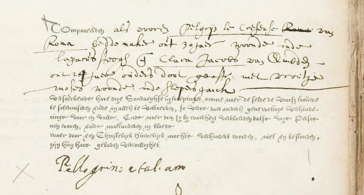 voetnoot's tweet photo. Pelegrino Italiano uit Roma was beddenmaker in de Lasarussteeg, in 1656 trouwde hij in Amsterdam met Clara Jacobsz van Embden. #migrantenstad https://t.co/dxrH9Ryw2N