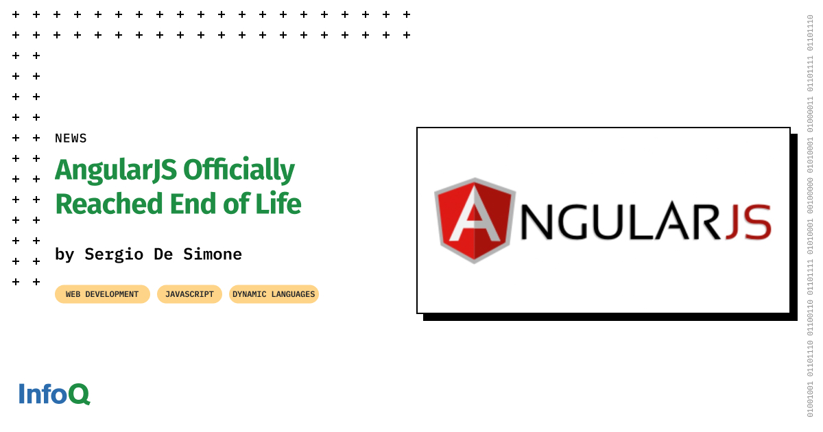 The long-term support for #AngularJS has been discontinued. Its repo will be archived and will receive no more additional updates, including security patches. Find out more on #InfoQ bit.ly/33yixyh 

<a href="/MaybeSergio/">Sergio De Simone</a>

#WebDevelopment #JavaScript #OpenSource #Angular #Google