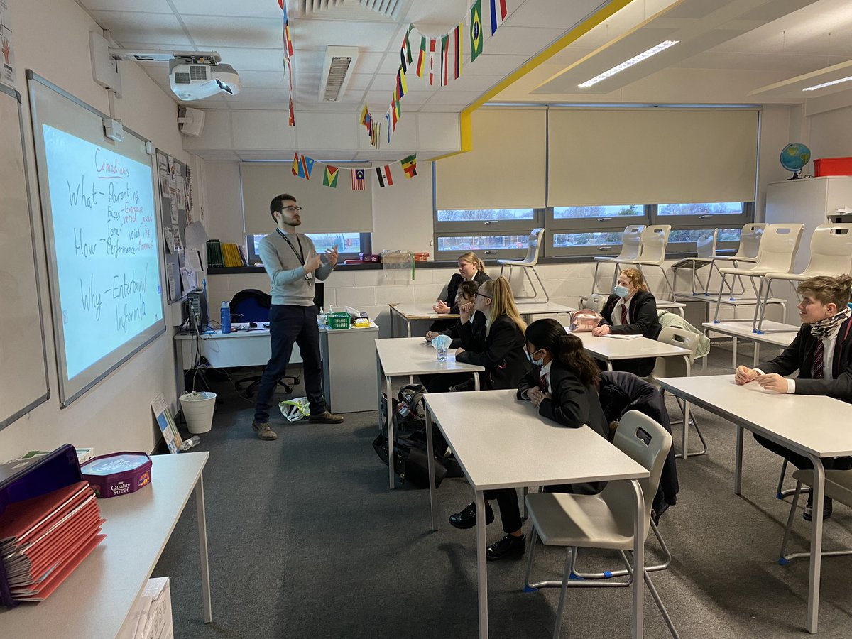 A mixture of KS3 students including our HLLs staying behind on a Friday for ‘the art of storytelling enrichment’ with Mr Geraghty. Today’s focus is comedians. A safe environment for our students to enrich their learning 🤩👏🏼🥸 <a href="/BCAWarrington/">Beamont Collegiate Academy</a>