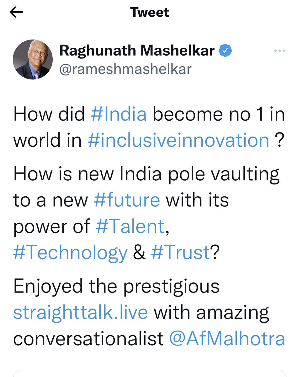 Ahh .. big thanks 🙏🏾<a href="/rameshmashelkar/">Raghunath Mashelkar</a> 
Relevant to the #FTA between #India #UK <a href="/PiyushGoyal/">Piyush Goyal</a> <a href="/PiyushGoyalOffc/">Piyush Goyal Office</a> @annietrev 
<a href="/BBCWorld/">BBC News (World)</a> <a href="/AmroliwalaBBC/">Matthew Amroliwala</a> <a href="/BBCNews/">BBC News (UK)</a> <a href="/FT/">Financial Times</a> <a href="/Telegraph/">The Telegraph</a>