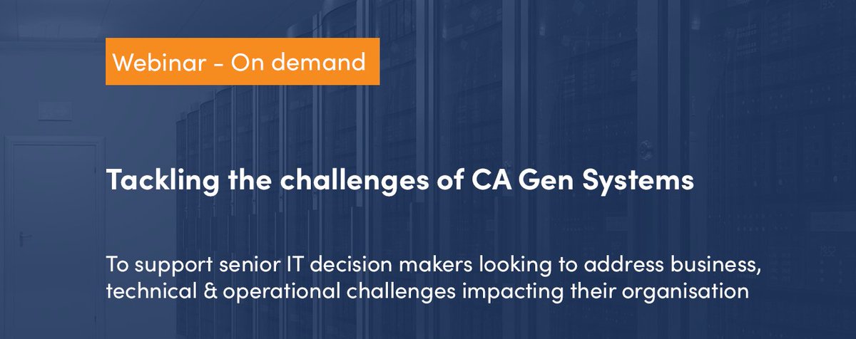 JumarTechnology's tweet image. If you missed our online event "Tackling the challenges of CA Gen", you can now watch it on demand by visiting: lnkd.in/dJc7rNPD
#CAGen #Mainframe #technology