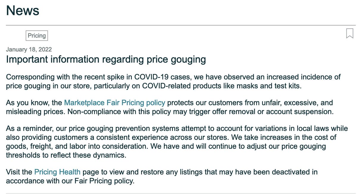 EliteSellerSoft's tweet photo. 🚨AMZ NEWS

Sellers, you might want to take a look at your product prices...

Amazon has reported that it will take the price gouging seriously.

More info at: https://t.co/0mUT0y9gPS

#amazonnews #amazonseller https://t.co/fTVZBKVEbo