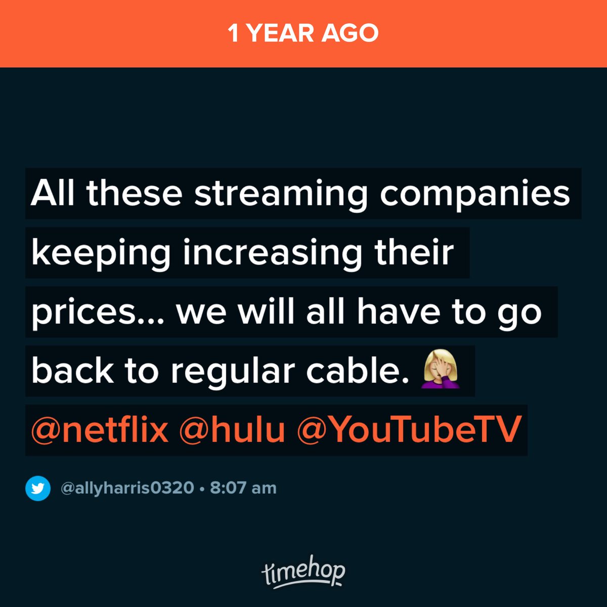 What a coincidence, ⁦<a href="/hulu/">Hulu</a>⁩ just raised their prices again 🤦🏼‍♀️