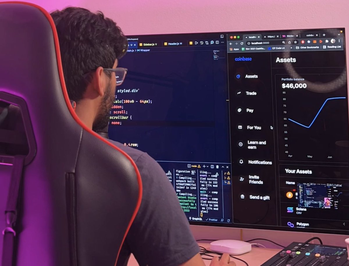 cleverqazi's tweet photo. Just built a Coinbase Web 3.0 Blockchain App with Next.js for front-end, Sanity for backend, and thirdweb for interfacing with the blockchain 💯👨🏼‍💻🚀!

This app is absolutely ridiculous and I'm in love with this tech stack 🤝♥️. @vercel @sanity_io @thirdweb_ 

#blockchain #web3 https://t.co/VNCcIZgZvM