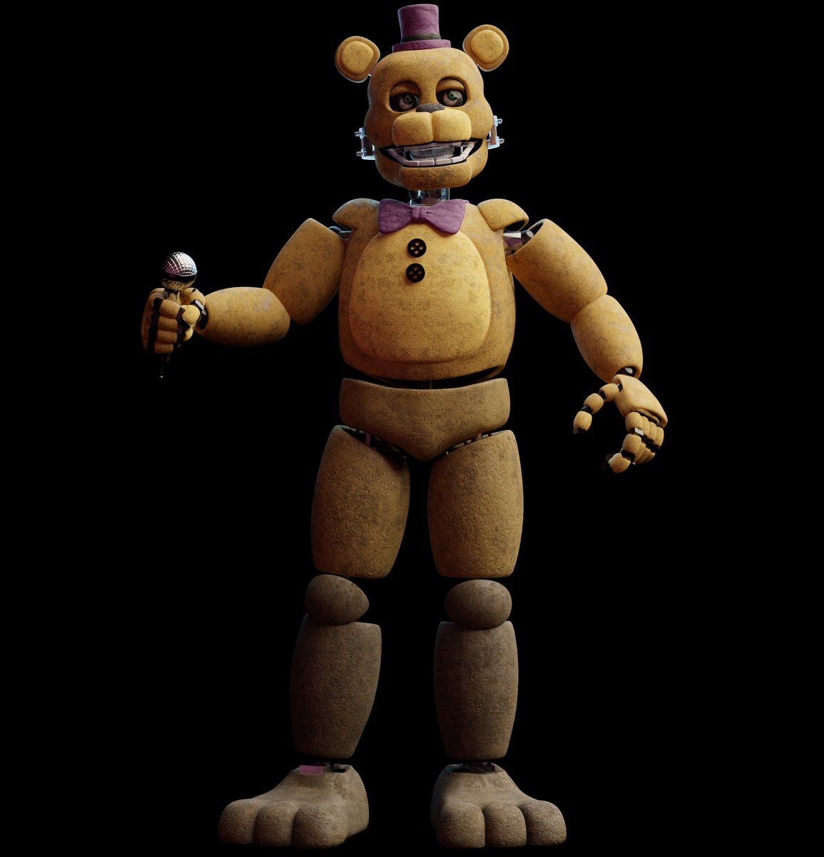 MEGA _F0X on X: Accuracy. Materials from @Purro11's Fredbear Help Wanted  fix, textures by HectorMKG and Mistberg> #FNAF #FNAF4 #Fredbear # NightmareFredbear #Blender3d  / X