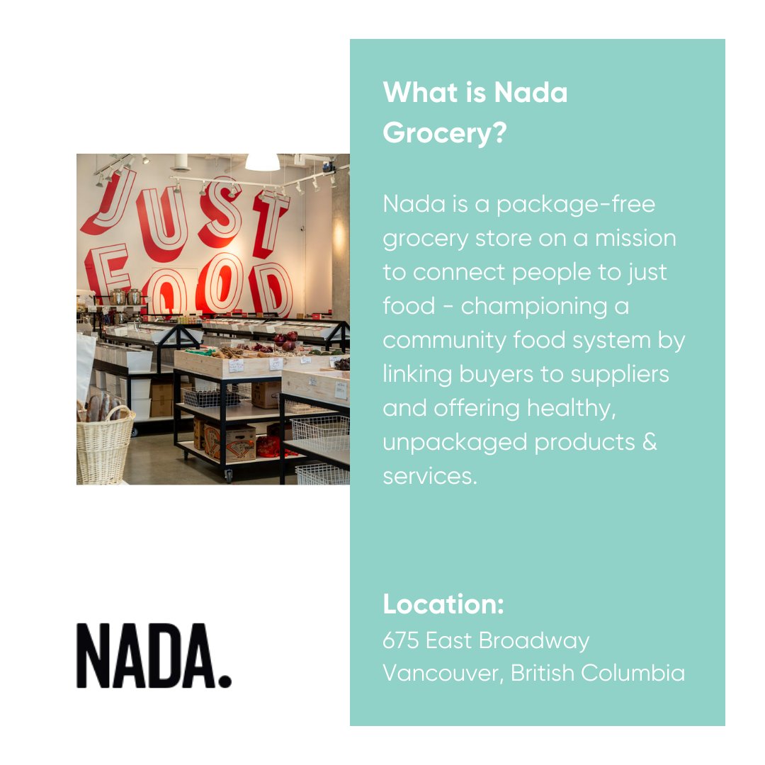 NavaVentures's tweet photo. Shout out to @nadagrocery for being a leader in sustainable shopping 🥗 

@nadagrocery is a package-free grocery store!

They also offer #CarbonNeutral delivery services and are a #certifiedBcorp 💪 

Have you ever shopped at a package-free grocery store?

#ShopLocal #Vancouver https://t.co/NrZTlMwC2v