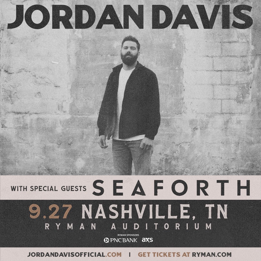 honored to be playing <a href="/theryman/">Ryman Auditorium</a> with our biological father <a href="/JordanCWDavis/">Jordan Davis Music</a> this september. we’re giving you plenty of notice so u have no excuse not to be there. big yeet. pre-sale starts next wednesday 10am ct.